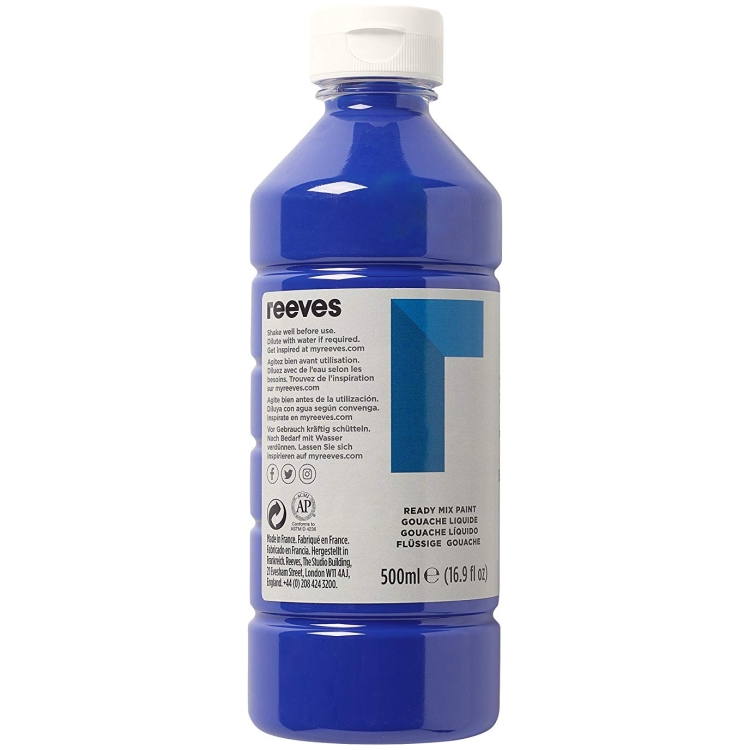 REEVES TEMPERA PAINT 500 ML. - BRILLIANT BLUE 4551044 - Image 1