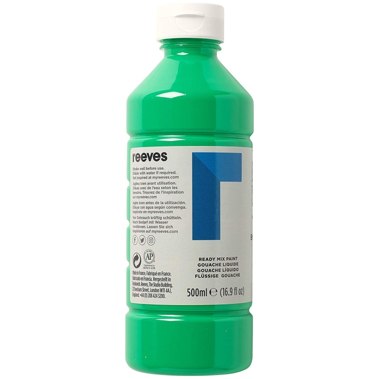 4551046 REEVES TEMPERA PAINT 500 ML. - BRILLIANT GREEN 4551046 - Image 1