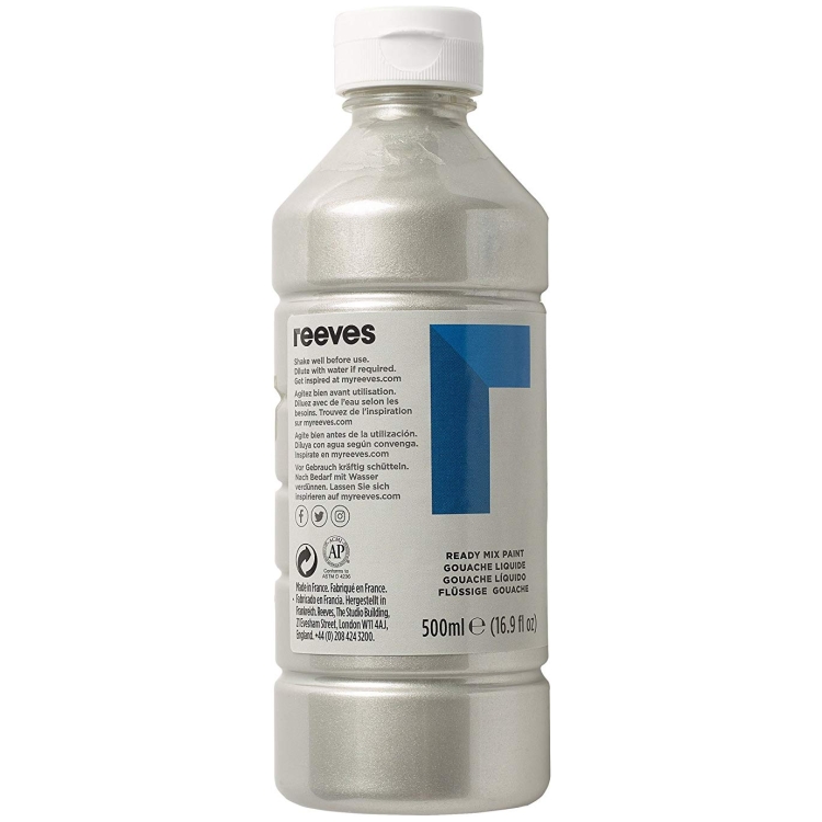 4551617 REEVES TEMPERA PAINT 500 ML. - SILVER 4551617 - Image 1