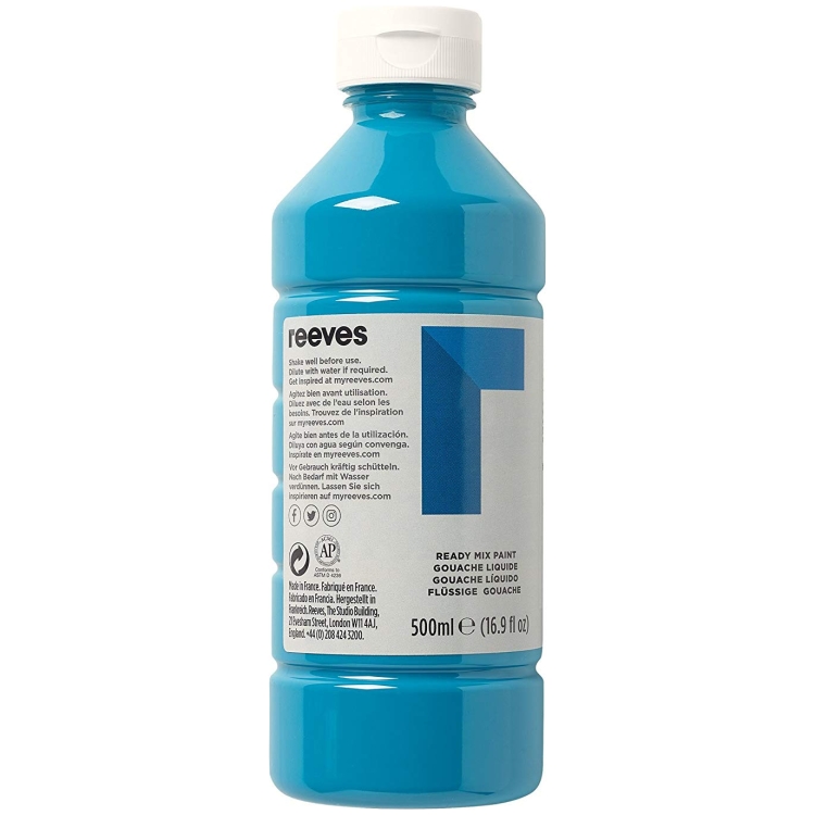 4551654 REEVES TEMPERA PAINT 500 ML. - TURQUOISE 4551654 - Image 1