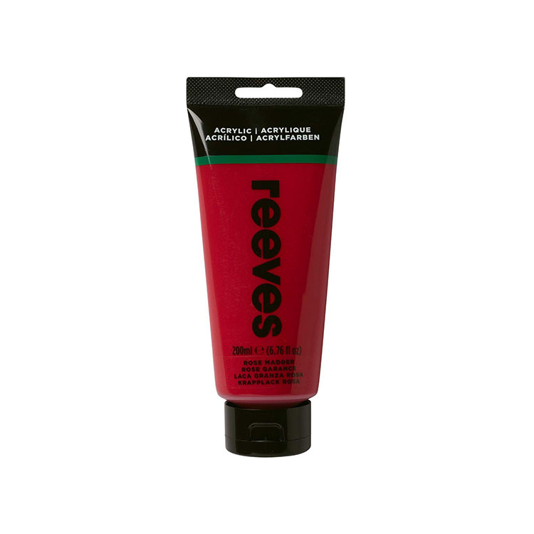 REEVES ACRYLIC PAINT 200 ML - ROSE MADDER 838280 - Image 1