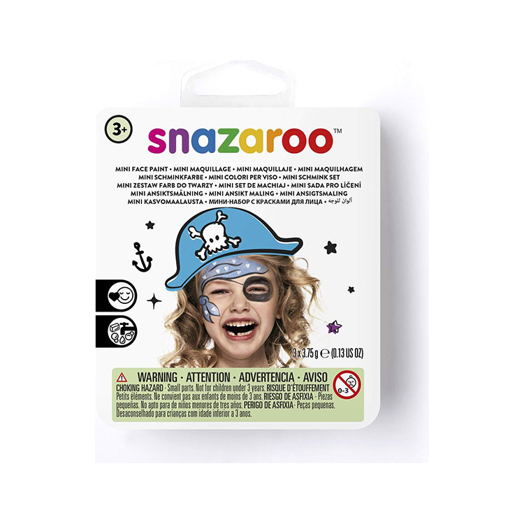 jpeg SNAZAROO FACE PAINTS 3X3.75 G + BRUSH AND SWAB - PIRATE - Image 1