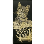 REEVES SCRATCH PAINTING KIT - GOLD MINI KITTEN