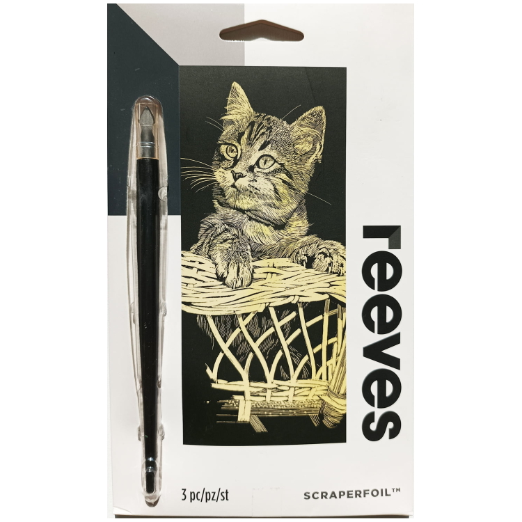 REEVES SCRATCH PAINTING KIT - GOLD MINI KITTEN - Image 2