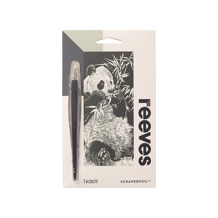 qq REEVES SCRATCH PAINTING KIT - MINI PANDA - Image 1
