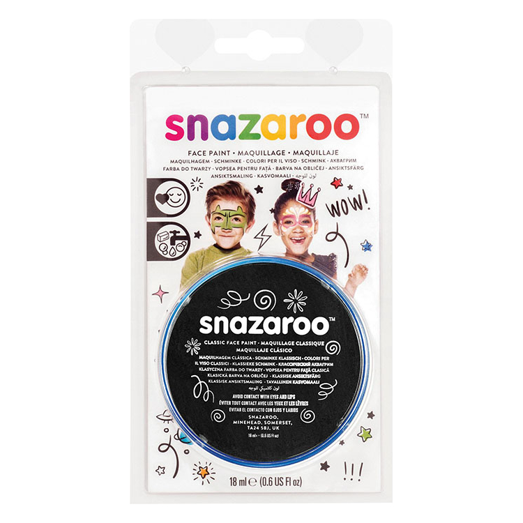 SNAZAROO FACE PAINT 18ML. -BLACK - Image 1