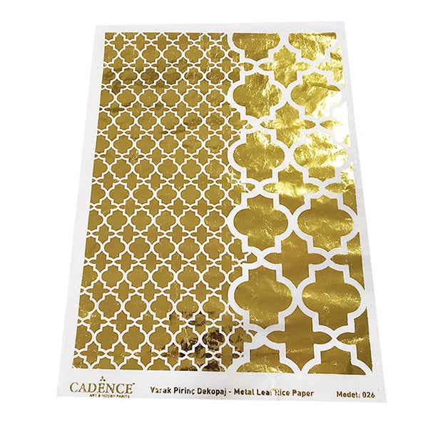 026 CADENCE DECOUPAGE RICE PAPER A3 GOLD MOTIFS - 026 - Image 1