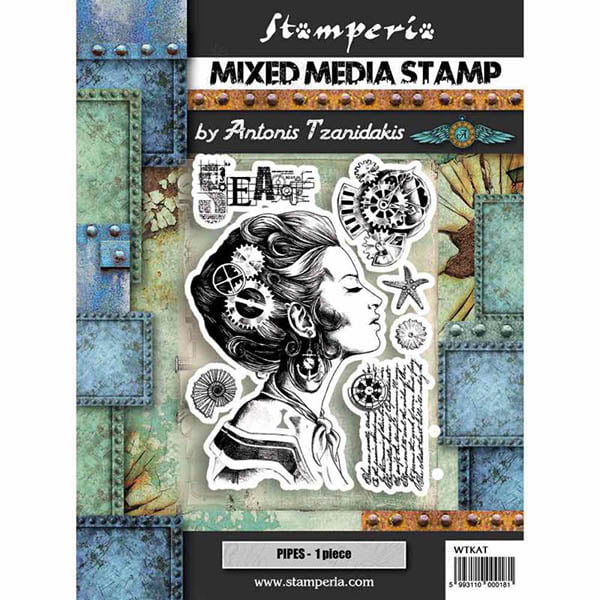 205009 STAMPERIA MIXED MEDIA STAMPS - RUBBER STAMPS WTKAT09 - Image 1