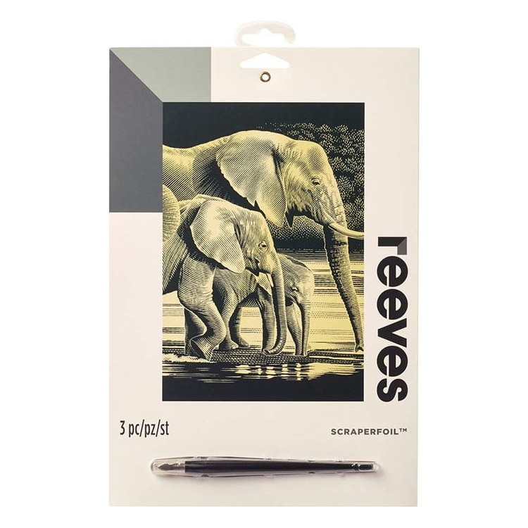 elephants REEVES SCRATCH PAINTING KIT - ELEPHANTS PPCF54 - Image 1