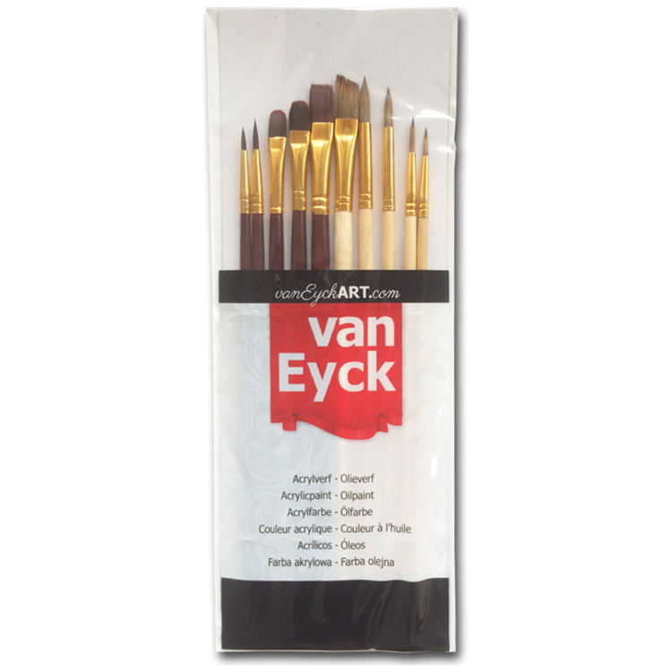 VAN EYCK BRUSHES SYNTHETIC SET 10PCS. PROFESSIONAL - Image 1
