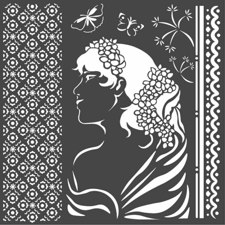KSTDQ40 STAMPERIA MEDIA STENCIL - TEMPLATE 18 X 18 CM - KSTDQ40 - Image 1