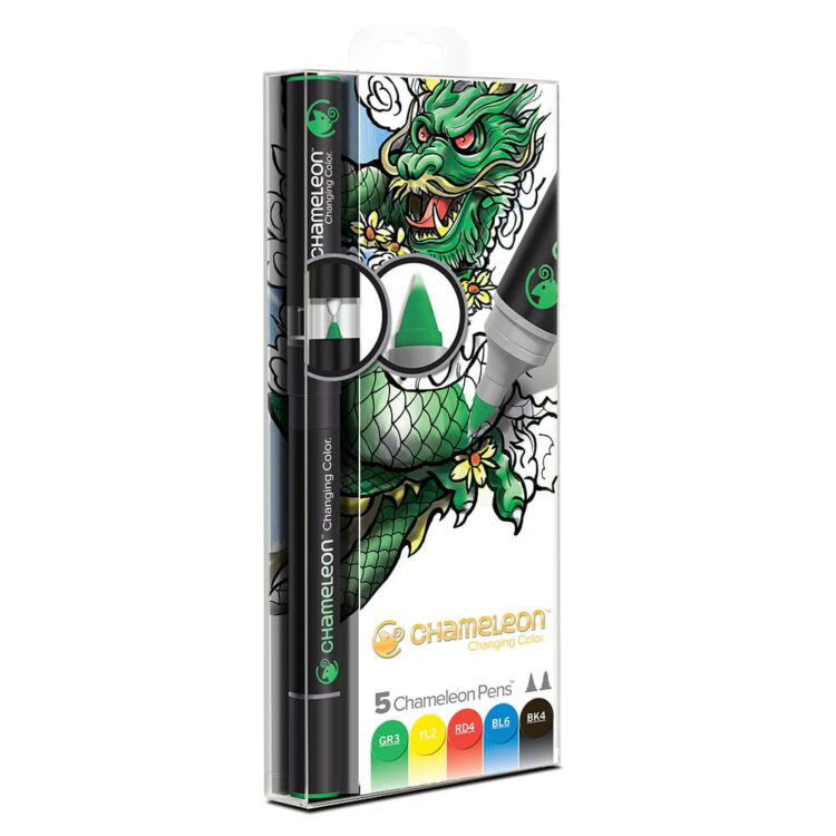Untitled-1_0002_5 Pack - Primary CHAMELEON MARKERS SET - 5 CM PRIMARY TONES CT0502 - Image 1