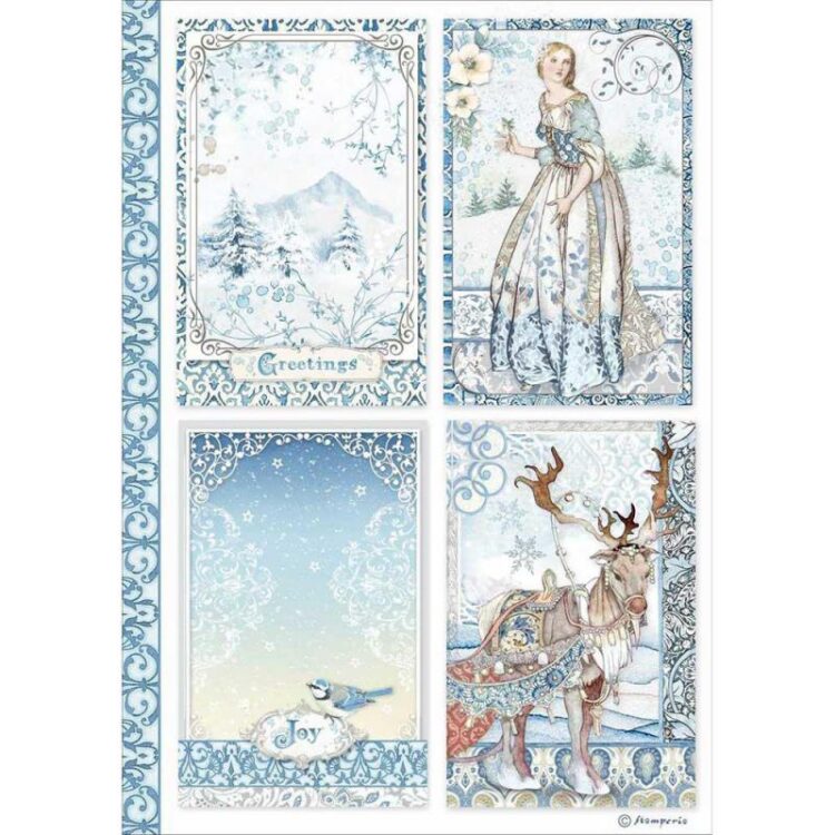 DFSA4490 STAMPERIA WINTER TALES DECOUPAGE RICE PAPER A4- DFSA4490 - Image 1