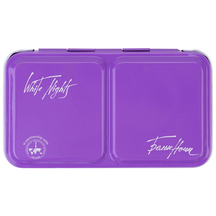 _0002_2011281380 WHITE NIGHTS METAL WATERCOLOR BOX WITH PURPLE PALETTE, 12 COLORS - Image 1