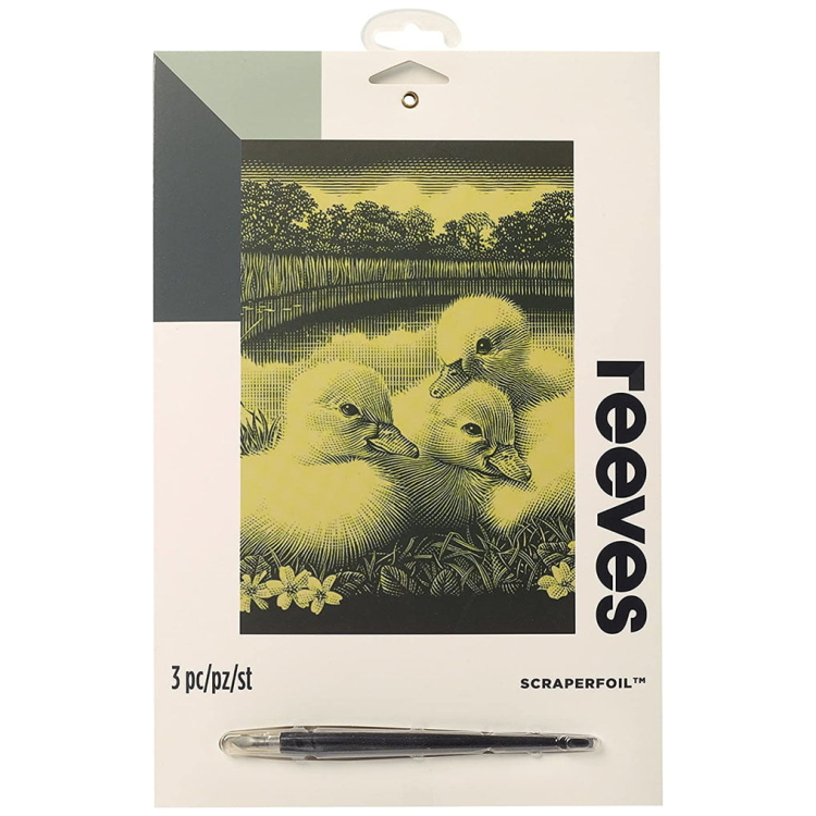 REEVES SCRATCH PAINTING KIT - GOLD PPCF61 - Image 1
