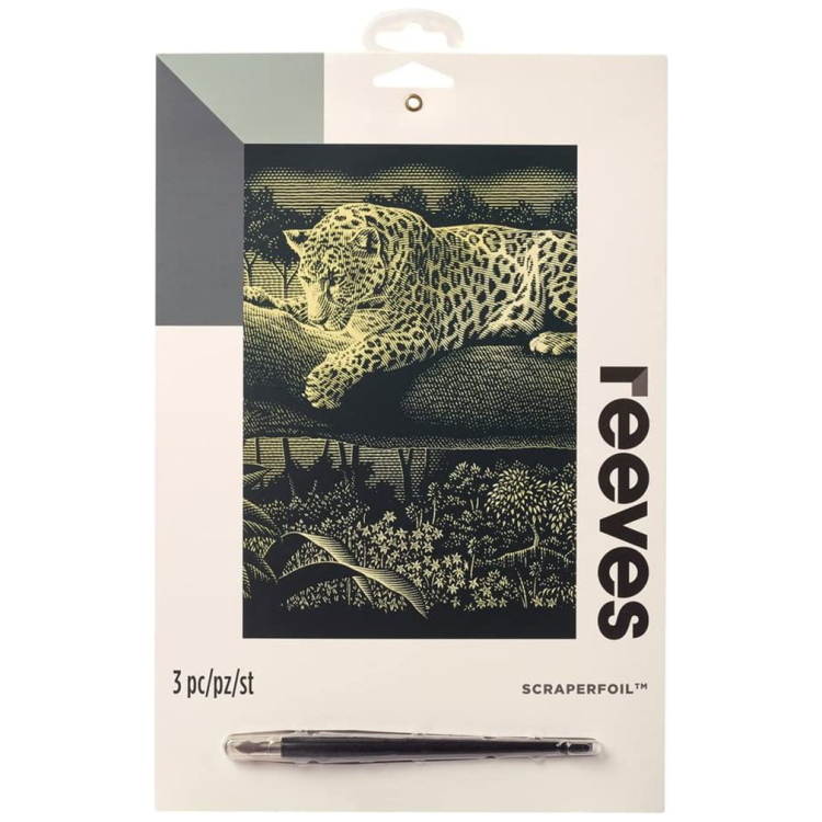 PPCF53 REEVES SCRATCH PAINTING KIT - GOLD PPCF53 - Image 1