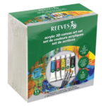 REEVES ACRYLIC PAINTS 5 CV X 10 ML + 3D CANVASES AND BRUSHES 8490001