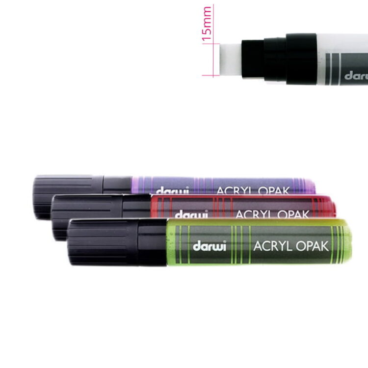 DARWI ACRYLIC MARKER 15MM, 25ML - VERMILION 490 - Image 2