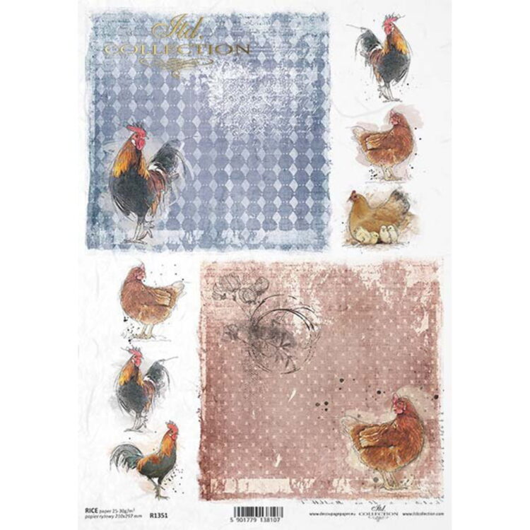 ITD COLLECTION DECOUPAGE RICE PAPER A4 - R1351 - Image 1