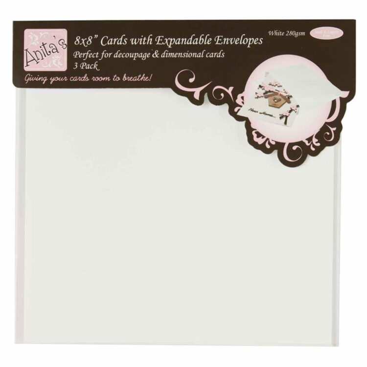_0016_1706100 DOCRAFTS CARDS WITH ENVELOPES 20.3/20.3CM 3 PCS. WHITE - 1706100 - Image 1