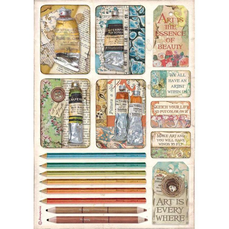 DFSA4550 STAMPERIA DECOUPAGE RICE PAPER A4 - DFSA4550 - Image 1