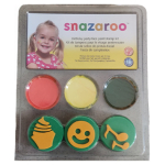 SNAZAROO SET OF FACE PAINTS 3X2 ML. + STAMPS - BIRTHDAY
