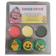 SNAZAROO SET OF FACE PAINTS 3X2 ML. + STAMPS - BIRTHDAY