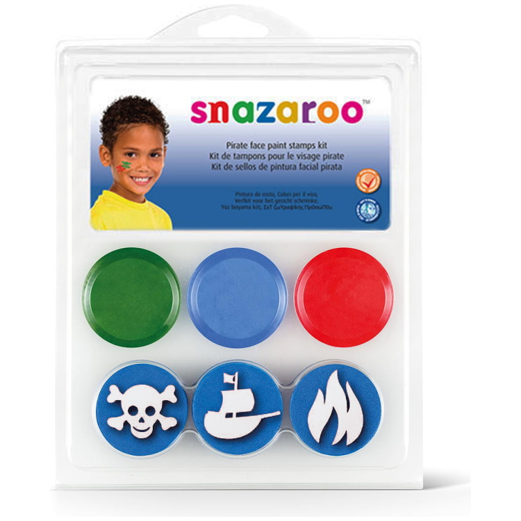 pirate-046 SNAZAROO SET OF FACE PAINTS 3X2 ML. + SEALS - PIRATE 046 - Image 1