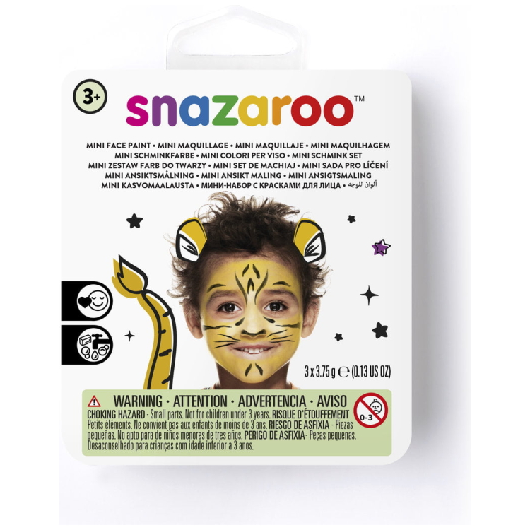tiger SNAZAROO FACE PAINTS 3X3.75 G + BRUSH AND SWAB - TIGER - Image 1