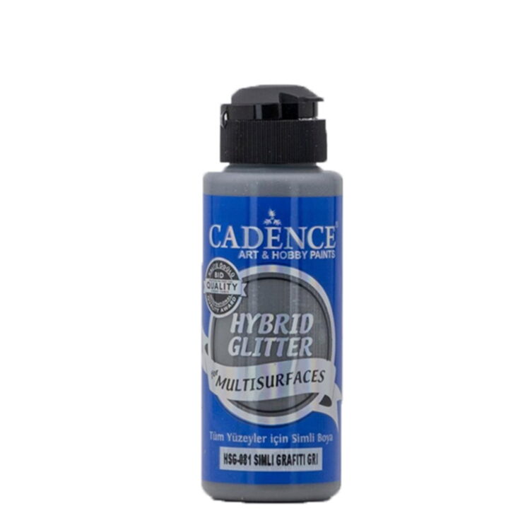 _0004_HSG-081 CADENCE ACRYLIC PAINT GLITTER HYBRID 120 ML - GR. GRAY HSG-081 - Image 1