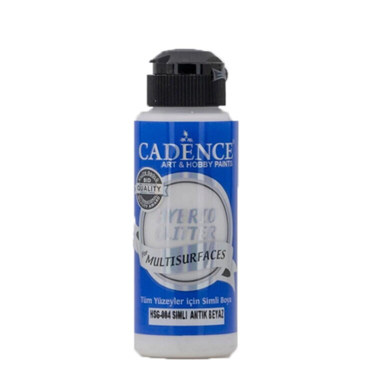 CADENCE ACRYLIC PAINT GLITTER HYBRID 120 ML - A. WHITE HSG-004 - Image 1