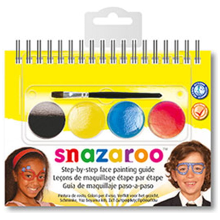 SNAZAROO SET OF FACE PAINTS 4X1 ML. + BRUSH - SUNGLASSES - Image 1