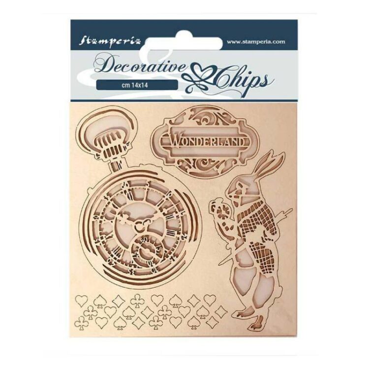 SCB50 STAMPERIA ALICE BEER CARDBOARD ELEMENTS 14/14CM SCB50 - Image 1