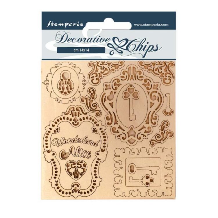 SCB75 STAMPERIA ALICE BEER CARDBOARD ELEMENTS 14/14CM SCB75 - Image 1