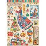 STAMPERIA CHRISTMAS PATCHWORK DECOUPAGE PAPER A4 - DFSA4587