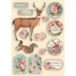 STAMPERIA PINK CHRISTMAS WOODEN FIGURINES KLSP109