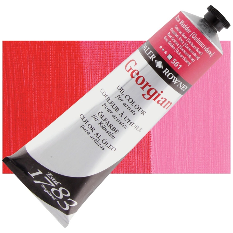 00485_RoseMadderQuinacridone_3505-l DALER ROWNEY OIL PAINT GEORGIAN 225 ML. - ROSE MADDER - Image 1
