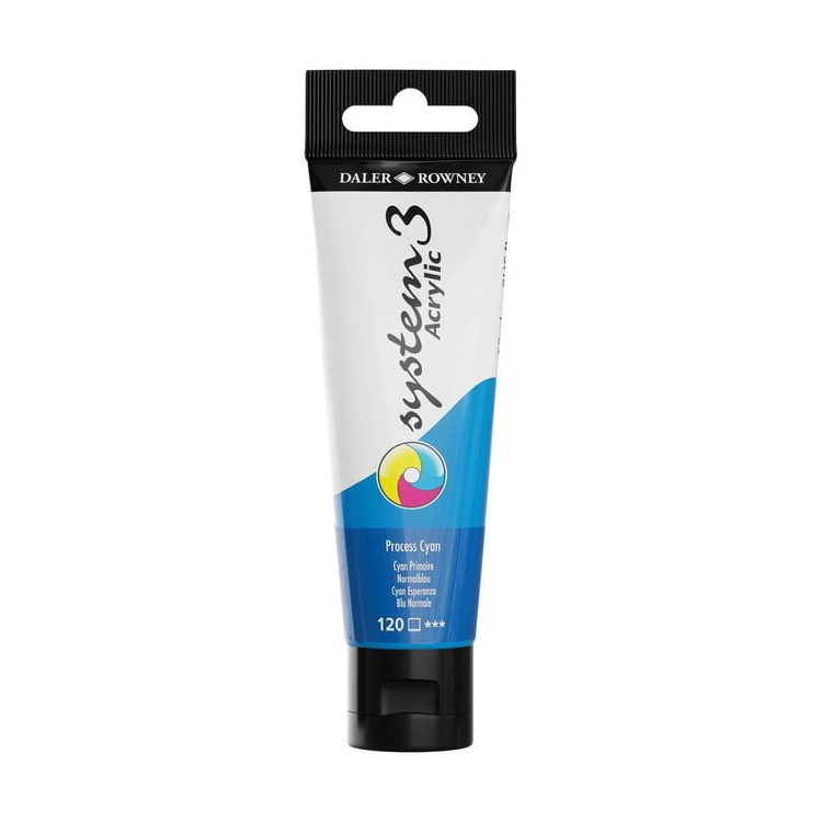 DALER ROWNEY ACRYLIC PAINT SYSTEM 3 59 ML - PROCESS CYAN 120 - Image 1