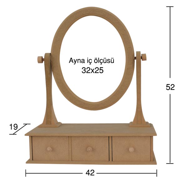 AY-145 NEWART MDF DRESSING TABLE FOR MIRROR 19/42/52CM - AY 145 - Image 1