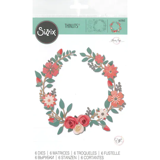 D385841S_1 SIZZIX THINLITS CUT DIES - WEDDING WREATH - Image 1