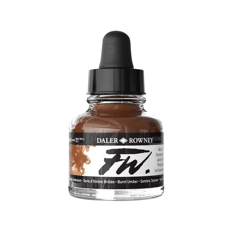 DALER ROWNEY ACRYLIC SHOWER FW 29.5 ML - BURNT UMBER 160029223 - Image 2