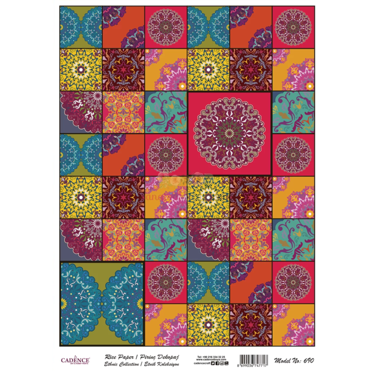 cadence-690 CADENCE DECOUPAGE RICE PAPER A3 - 690 - Image 1