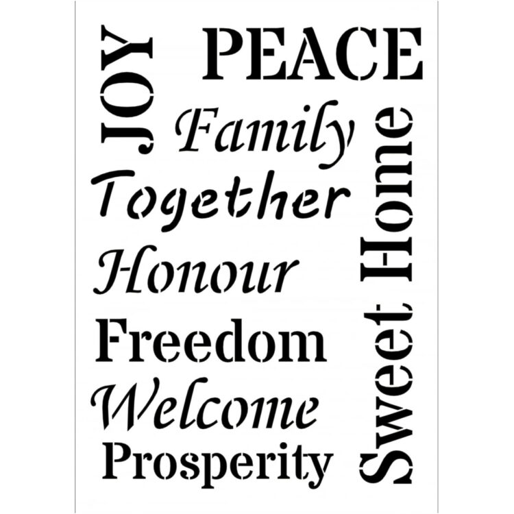 DAILY ART UNIVERSAL TEMPLATE A4 HAPPY WORDS DA17ST0250 - Image 1