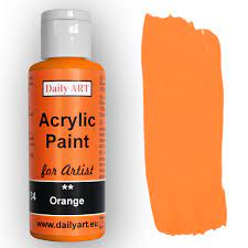 1111ndex DAILY ART ACRYLIC PAINT FOR ARTIST 50 ML - ORANGE DA19101170 - Image 1