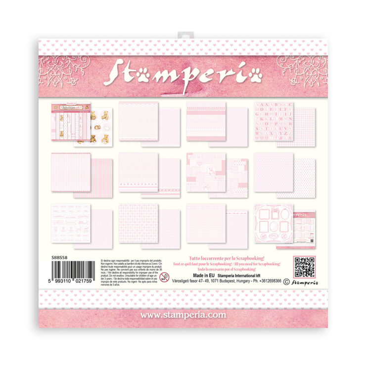 STAMPERIA BABYDREAM PINK PAPER BLOCK 30.5/30.5CM - SBBL107 - Image 34