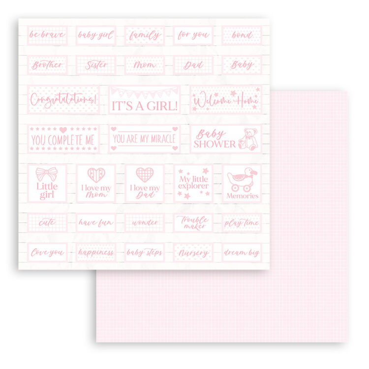 STAMPERIA BABYDREAM PINK PAPER BLOCK 30.5/30.5CM - SBBL107 - Image 24