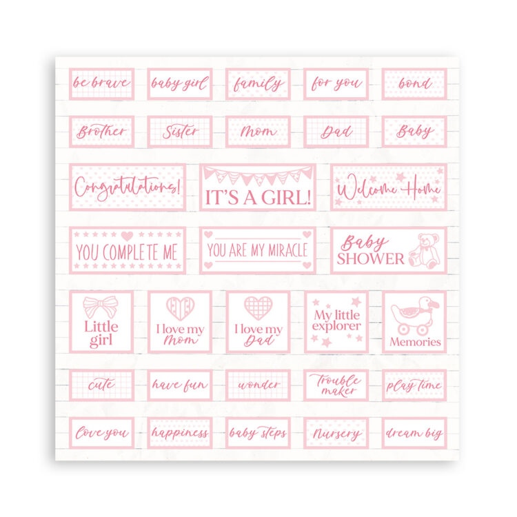 STAMPERIA BABYDREAM PINK PAPER BLOCK 30.5/30.5CM - SBBL107 - Image 25