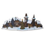 SIZZIX THINLITS CUT PUNCHES- HOLIDAY VILLAGE,COLORIZE