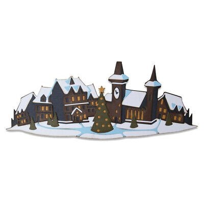 s-l400 SIZZIX THINLITS CUT PUNCHES- HOLIDAY VILLAGE,COLORIZE - Image 1