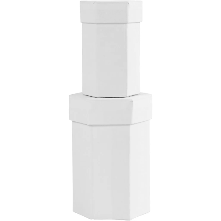 CREATIV CARDBOARD BOX WHITE ASSORTED - 4.5/7 CM, 6/9 CM - Image 3